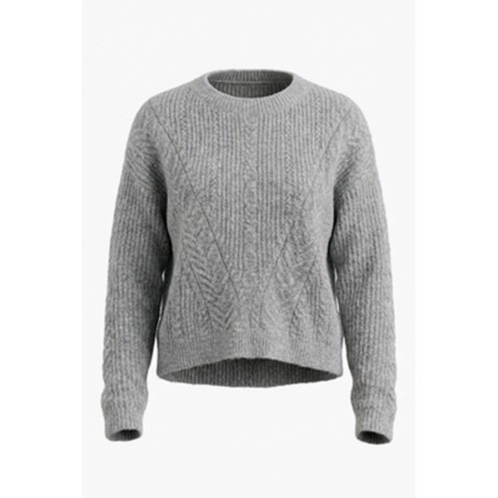 Sundance Sweater Women S Gray Cable Knit Crew Neck Cozy Cabincore Pullover